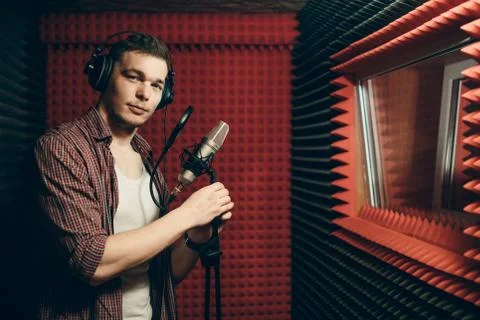 Active guy is performing in the studio Stock Photos