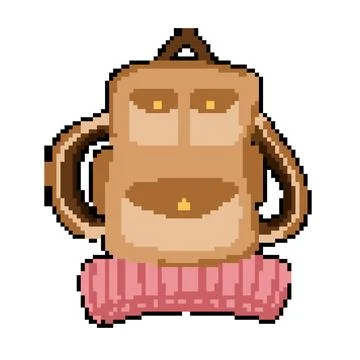 Active hiking backpack pixel art vector illustration Stock Illustration