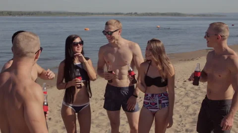 Active holiday on the beach Stock Footage 96366418