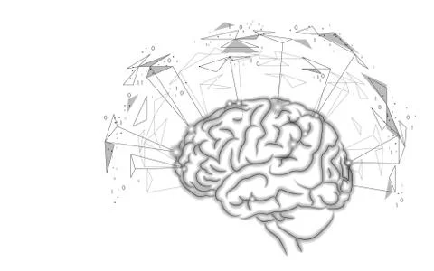 Active human brain artificial intelligence next level man menthal abilities.  Stock-Illustration