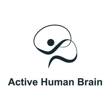 Active human brain logo design Stock Illustration