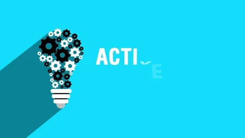 Active Idea bulb with rotating gear loop 動画素材 76124822