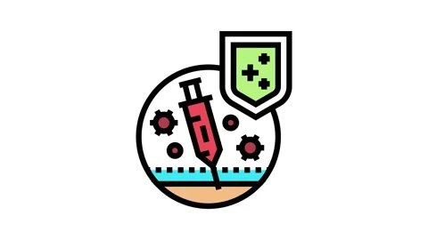 Active immunity color icon animation Stock Footage 224014173