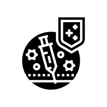 Active immunity glyph icon vector illustration Illustrazione stock
