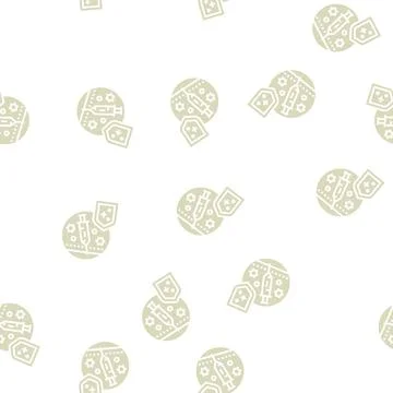 Active immunity glyph seamless pattern 스톡 일러스트