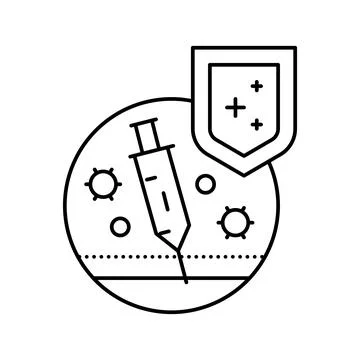 Active immunity line icon vector illustration イラスト素材