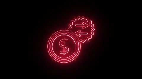 Active Isolated on Black Background Neon Energy Motion Animation Stock Footage 328105445