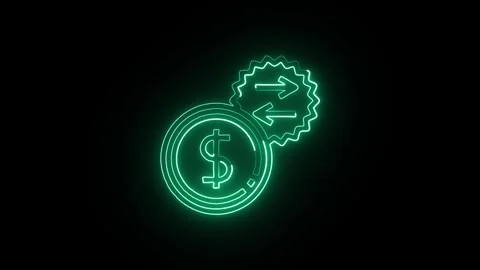 Active Isolated on Black Background Neon Energy Motion Animation Video stock 328105478