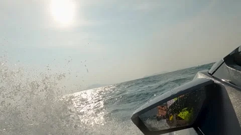 Active jet skiing on the sea  Stock Footage 307135460