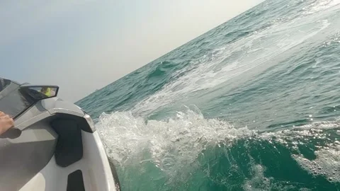 Active jet skiing on the sea  Stock Footage 307135468
