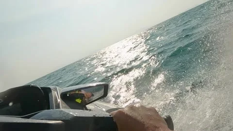 Active jet skiing on the sea  Stock Footage 307135469