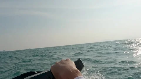 Active jet skiing on the sea  Stock Footage 307135472