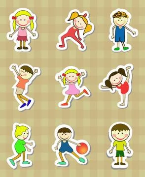 Active kids Stock Illustration