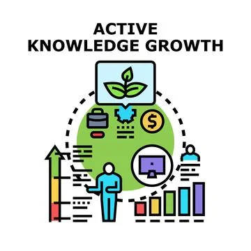 Active knowledge growth concept developing business success Illustrazione stock
