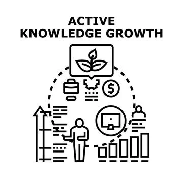 Active knowledge growth concept developing business success Illustrazione stock