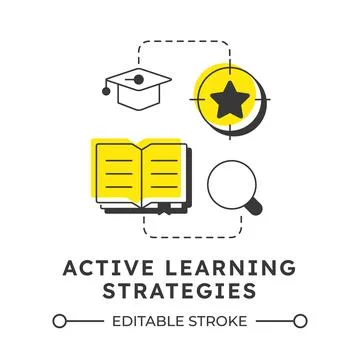 Active learning strategies modern linear concept icon イラスト素材
