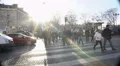 Active life in big city, many pedestrians walking across street, traffic rules 4k or 4k+ Resolution