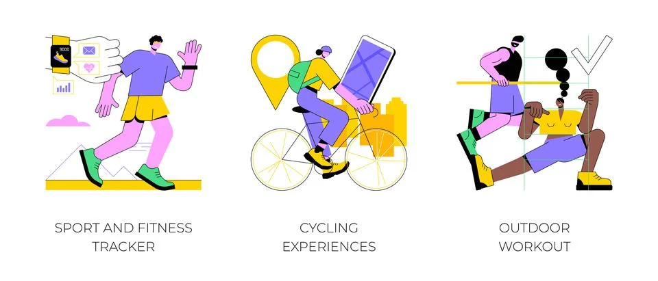 Active lifestyle abstract concept vector illustrations. Stock Illustration