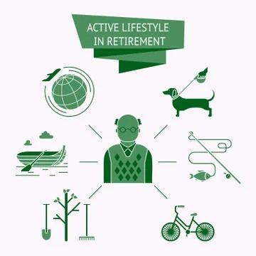 Active lifestyle icon set Stock Illustration