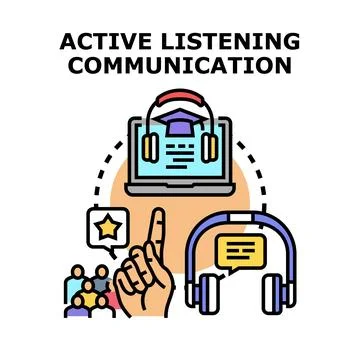 Active listening communication concept for successful learning Stock Illustration