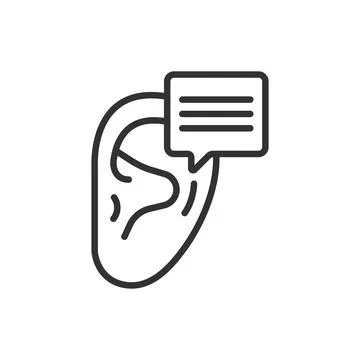 Active listening, in line design. Communication, Empathy, Engagement, Listening Stock Illustration