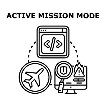 Active mission mode development and security concept Illustrazione stock
