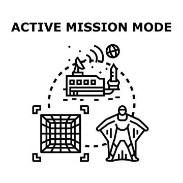 Active mission mode for future communication technology Stock Illustration
