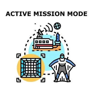 Active mission mode for future communication technology Stock Illustration