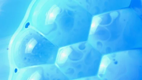Active mixing of blue and white acrylic Stock Footage 106079801