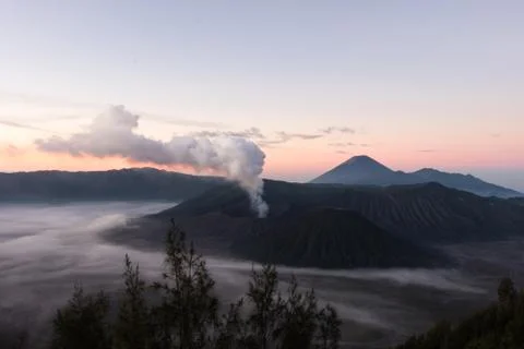 Active Mount Bromo - Java, Indonesia Stock Photos