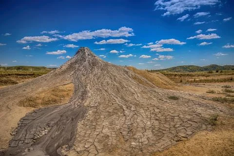 Active mud volcanoes Stock Photos