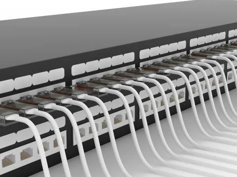 Active network equipment. Router. 3D image. Stock Illustration