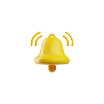 Active notification 3D bell icon vector illustration Stock Illustration