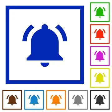 Active notification flat framed icons イラスト素材