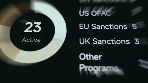 Active OFAC EU and UK Sanctions Programs Chart Video stock 339424760