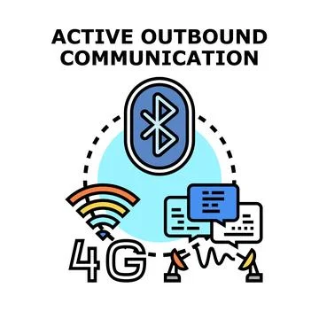 Active outbound communication technology network concept 库存插图