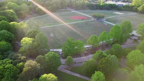 Active Oval in Piedmont Park Drone Footage Stock Footage 292918201