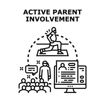 Active parent involvement concept integrating education fitness community イラスト素材