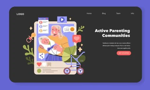 Active Parenting Communities illustration. Vector illustration. Illustrazione stock