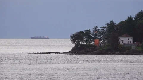 Active Pass Light Keeper’s House Stock Footage 112539968