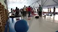 Active people makes dancing moves in group classes in gym HD Footage