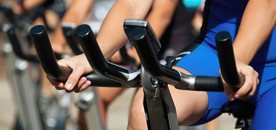 Active people working out on exercise Stock Photos