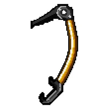 Active piolet ice tool pixel art vector illustration Stock Illustration