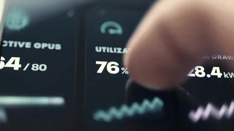 Active Processors Utilization And Power Consumption KPI Strip 4K Stock Footage 341335099