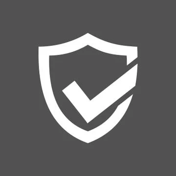 Active protection shield icon on a dark background Stock Illustration