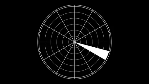 Active radar scanning flat icon seamless loop animation with rotating sweep. Stock Footage 325454104