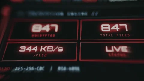 Active ransomware live-encryption tracker screen, files are currently being Stock Footage 335461711