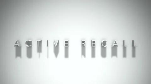 Active recall 3D title animation white text on a white background Stock Footage 300617780