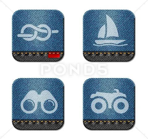 Active recreation icon set Illustrazione stock
