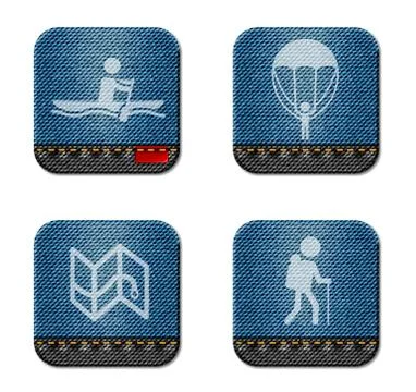 Active recreation icon set Stockillustratie